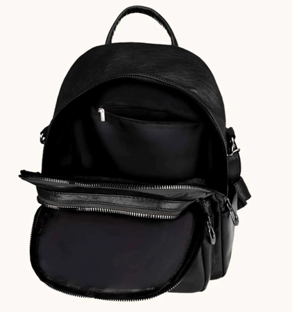 Rucsac elegant din piele A4, spatios, negru