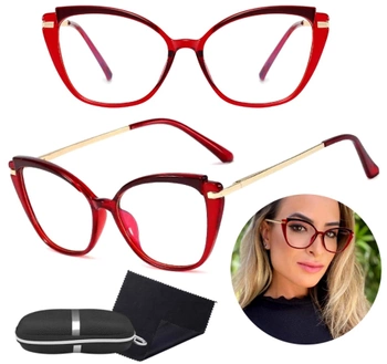 Ochelari clari eleganti cu antireflex, rosie pisica