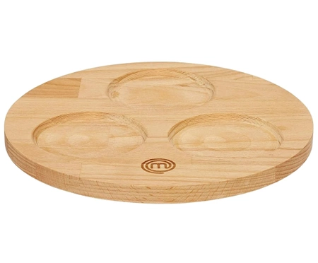 Set de 3 boluri pentru gustari pe tabla MasterChef, tava din lemn