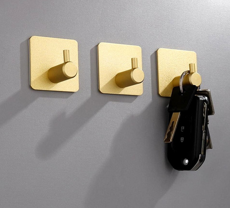 Set de 3 cârlige de perete autoadezive loft gold