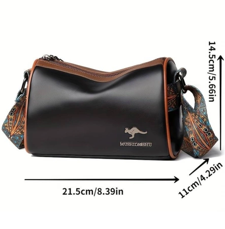 Elegant negru piele femei sac de umăr postbag
