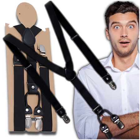 Bretele rezistente pentru pantaloni pentru bărbați de culoare neagră