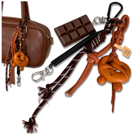 Breloc pentru geantă, rucsac, breloc, pandantiv, tabletă de ciocolată, covrig