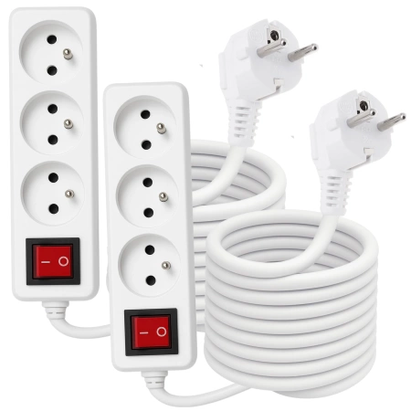 PRELUNGITOARE 3 prize SET 2 BUCĂȚI Prelungitor Grundig 1,5 m cu întrerupător
