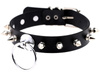 Colier din piele punk guler gotic choker cu vârfuri întunecate