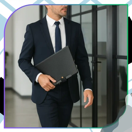 Dosar A4, organizator de documente, servietă, 5 compartimente, negru