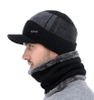 Set de iarna: sapca baseball + cos de fum, tunel izolat barbatesc