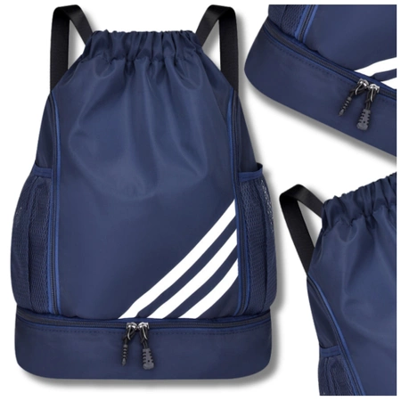 Rucsac sport bleumarin pentru antrenament de gimnastica cu cordon