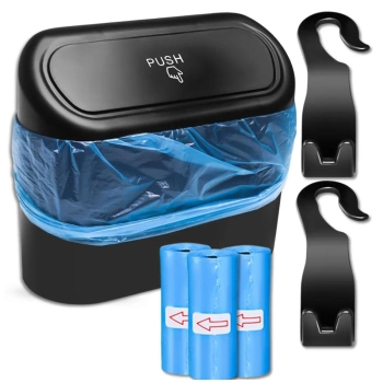 Coș de gunoi auto cu capac, compact, de călătorie