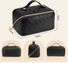 Geanta cosmetica neagra, organizator elegant din piele ecologica