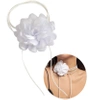 Colier choker cu floare mare innodata, floare alba