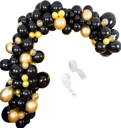 Un set pentru crearea unei ghirlande de 80 de bucăți de baloane confetti din aur negru