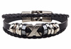 Bratara unisex din piele cu siruri Letter X X-men