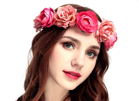Coroana de par Bandita Flori Trandafiri Bujori Boho
