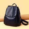 Rucsac mare retro de dama elegant din piele, bleumarin