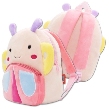 Ghiozdan de pluș pentru copii, pentru preșcolari, cu fermoar, FLUTURE