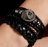 Set punk bratara piele, rock negru