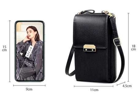 Pocheta mini dama, portofel din piele, husa telefon