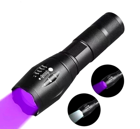 Mini lanterna 2in1 detector UV detector aluminiu rezistent la apa