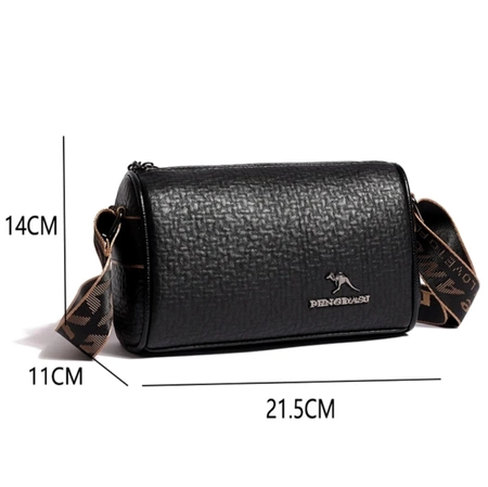 Elegant femei din piele neagră sac de umăr postbag