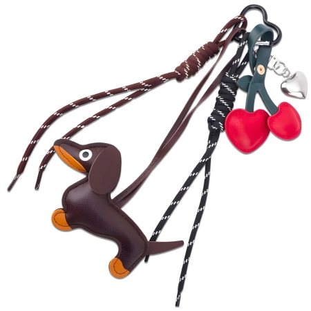 Breloc pentru o pungă de chei, breloc, pandantiv, teckel, inimă, cadou