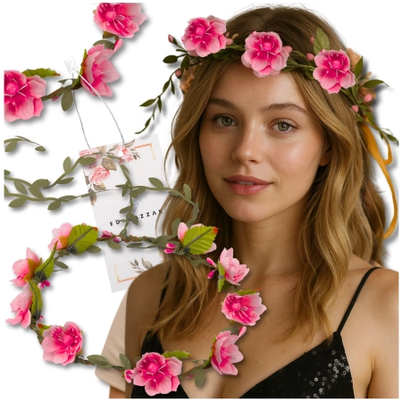 Bandita Coroana Roz Flori Trandafiri Stil Boho
