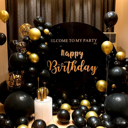 Un set pentru crearea unei ghirlande de 80 de bucăți de baloane confetti din aur negru