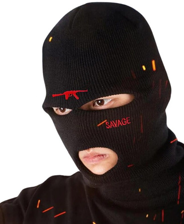 Balaclava masca neagra 3 orificii caldura AK