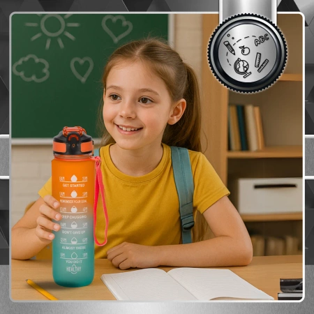 Sticla sport TRESSARI Sticla cu apa 1000ml fara BPA, Tritan rezistent