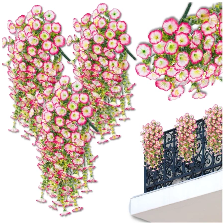 Agățat flori decorative bindweed artificial 3buc ghirlandă roz