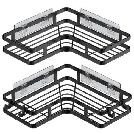 Set de 2 rafturi de bucătărie pentru baie, 25 cm, pentru duș de colț
