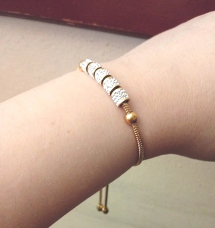 Bratara eleganta din otel chirurgical auriu cu zirconi