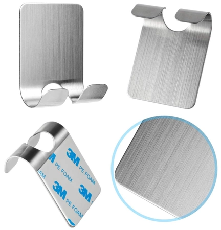 Set cârlig de baie 3pc argint autoadeziv