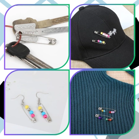 Agrafe 350 bucăți set agrafe mari mici argintii de croitorie