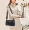Elegant negru piele geanta de umăr doamnelor postbag