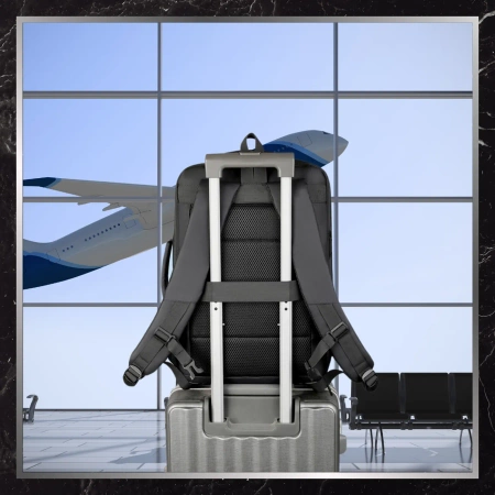 Rucsac de călătorie negru pentru bagaj de mână pentru avion, cabină de afaceri USB