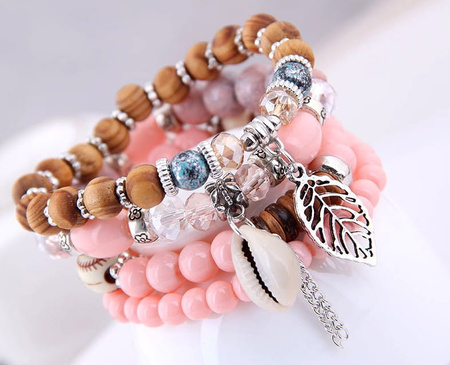 Set bratari cu margele roz