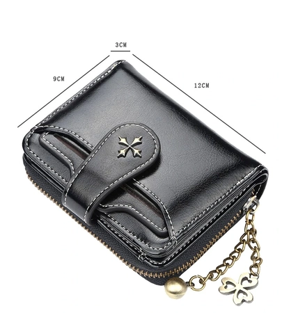 Poșetă clasică, portofel mic retro de damă, negru