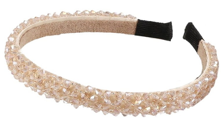 Bentita de par cu cristale, perle, strasuri, diadema