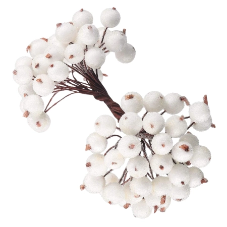 Sorbus artificial alb, decorativ, Crăciun, înghețat, 100 buc. ramură
