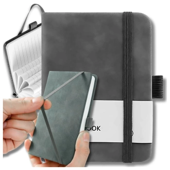 Caiet gri de buzunar, planificator, caiet A7, 100 de coli