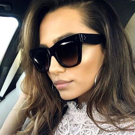 Ochelari de soare negri pentru femei Kardashian Vintage
