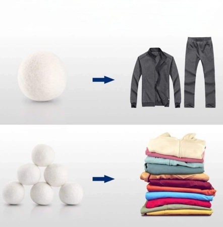 Un set de 6 bile ecologice pentru uscarea hainelor din lana