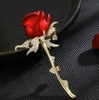 Brosa trandafir cu zirconi, ac elegant, ac romantic