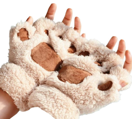 Mănuși de iarnă de damă cu labe de pluș