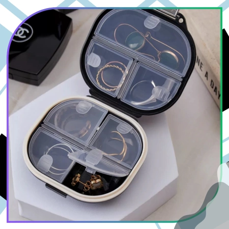 Organizator pentru medicamente, cutie, casetă, 7 zile, negru elegant