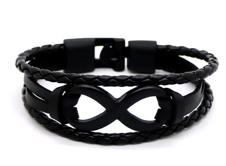 Brățară din piele unisex INFINITY Punk Strap