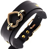 Colier choker din aur negru cu curea din piele