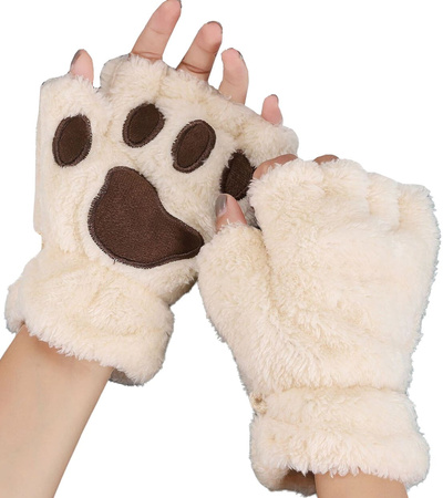 Mănuși de iarnă de damă cu labe de pluș