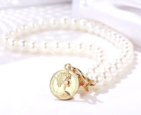 Colier de damă cu lanț de aur cu perle